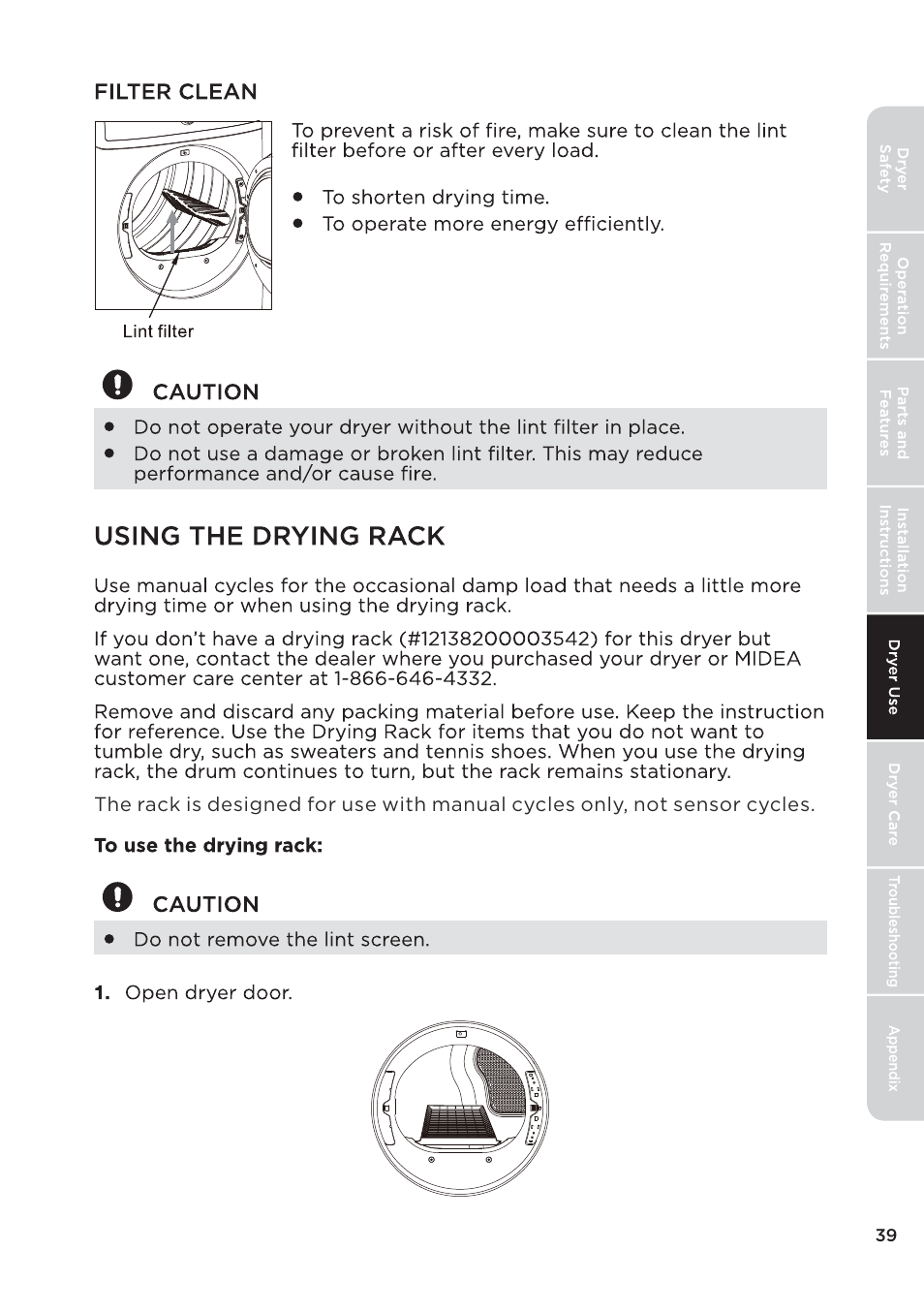 页 39 | MIDEA 27 Inch Electric Dryer Owner's Manual User Manual | Page 39 / 104