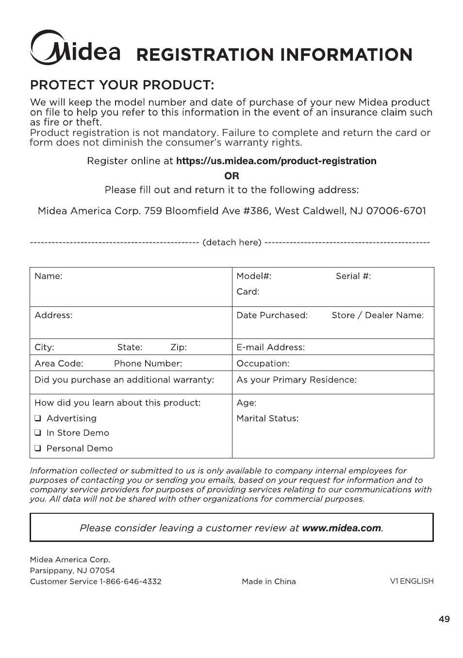 页 49 | MIDEA 27 Inch Electric Dryer Owner's Manual User Manual | Page 49 / 104