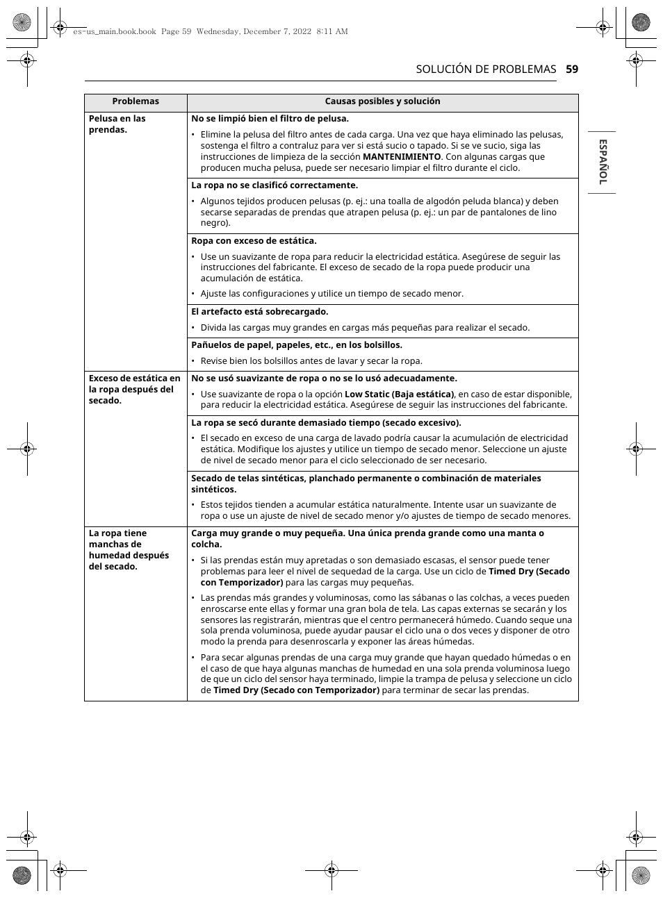 LG 27 Inch Electric Smart Dryer Owners Guide User Manual | Page 121 / 132