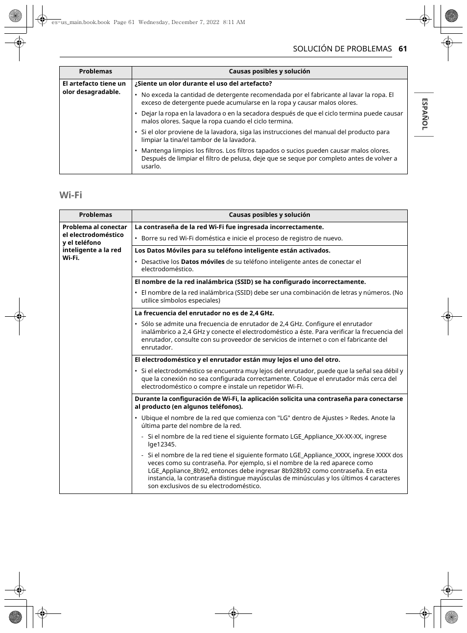 Wi-fi | LG 27 Inch Electric Smart Dryer Owners Guide User Manual | Page 123 / 132