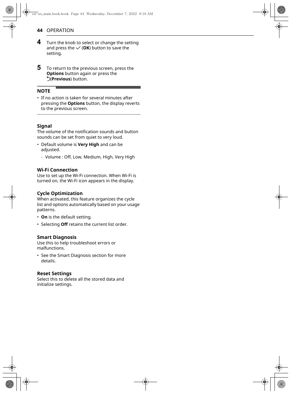 LG 27 Inch Electric Smart Dryer Owners Guide User Manual | Page 44 / 132