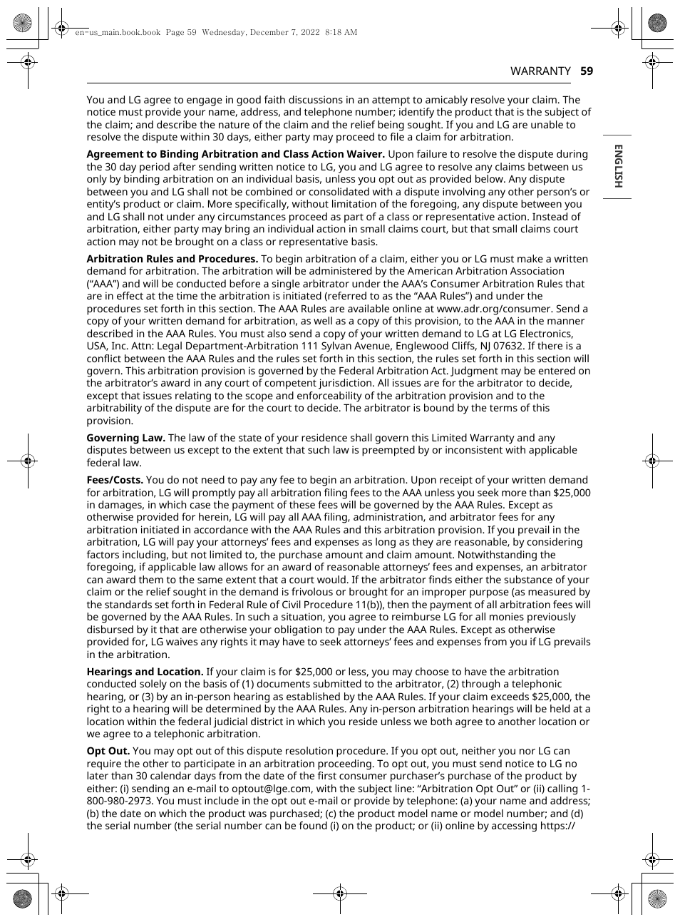 LG 27 Inch Electric Smart Dryer Owners Guide User Manual | Page 59 / 132