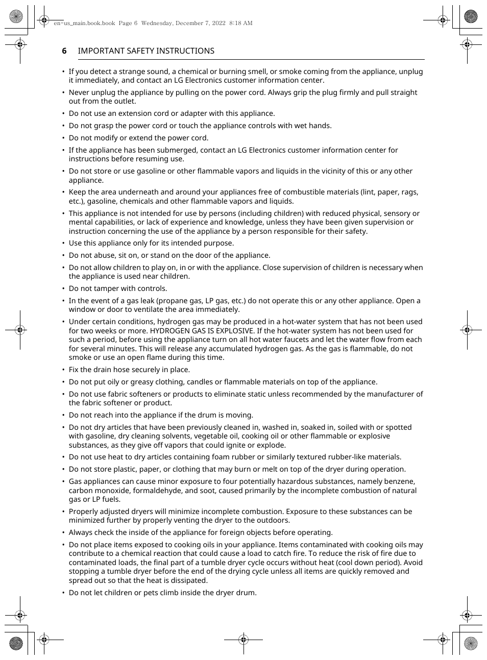 LG 27 Inch Electric Smart Dryer Owners Guide User Manual | Page 6 / 132