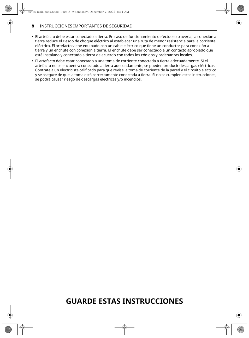 Guarde estas instrucciones | LG 27 Inch Electric Smart Dryer Owners Guide User Manual | Page 70 / 132