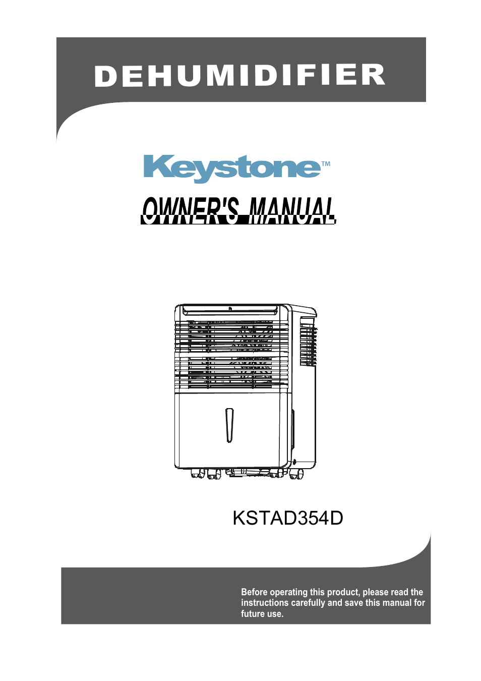 Keystone Dehumidifier  Owner's Manual User Manual | 30 pages