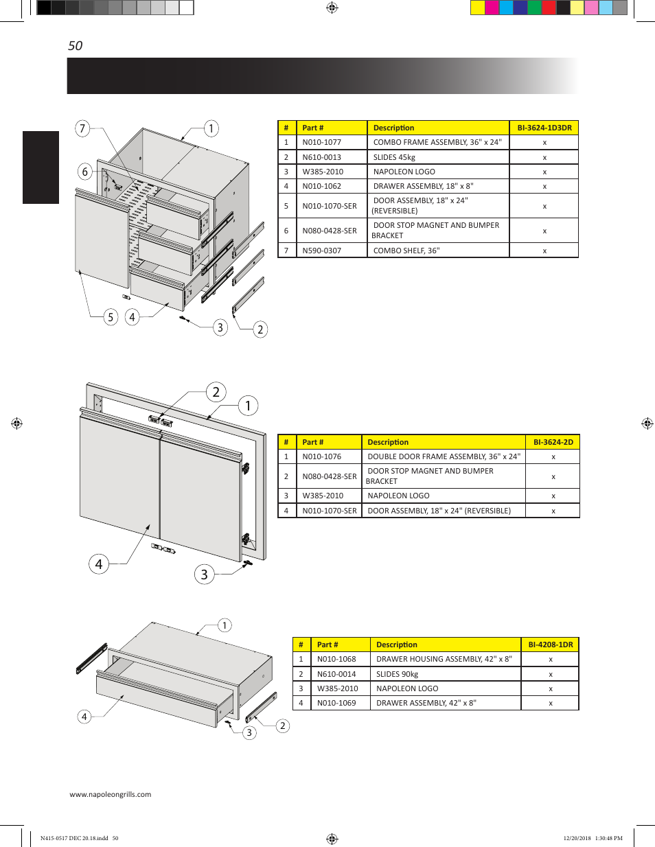 Napoleon Multi-Functional Beverage Center  Owner's Guide User Manual | Page 50 / 52