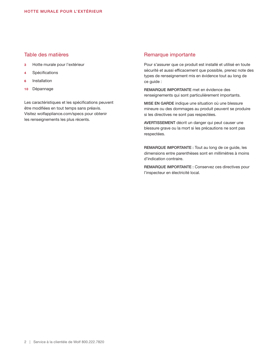Wolf 60 Inch Outdoor Pro Wall Hood  Installation Guide User Manual | Page 22 / 32