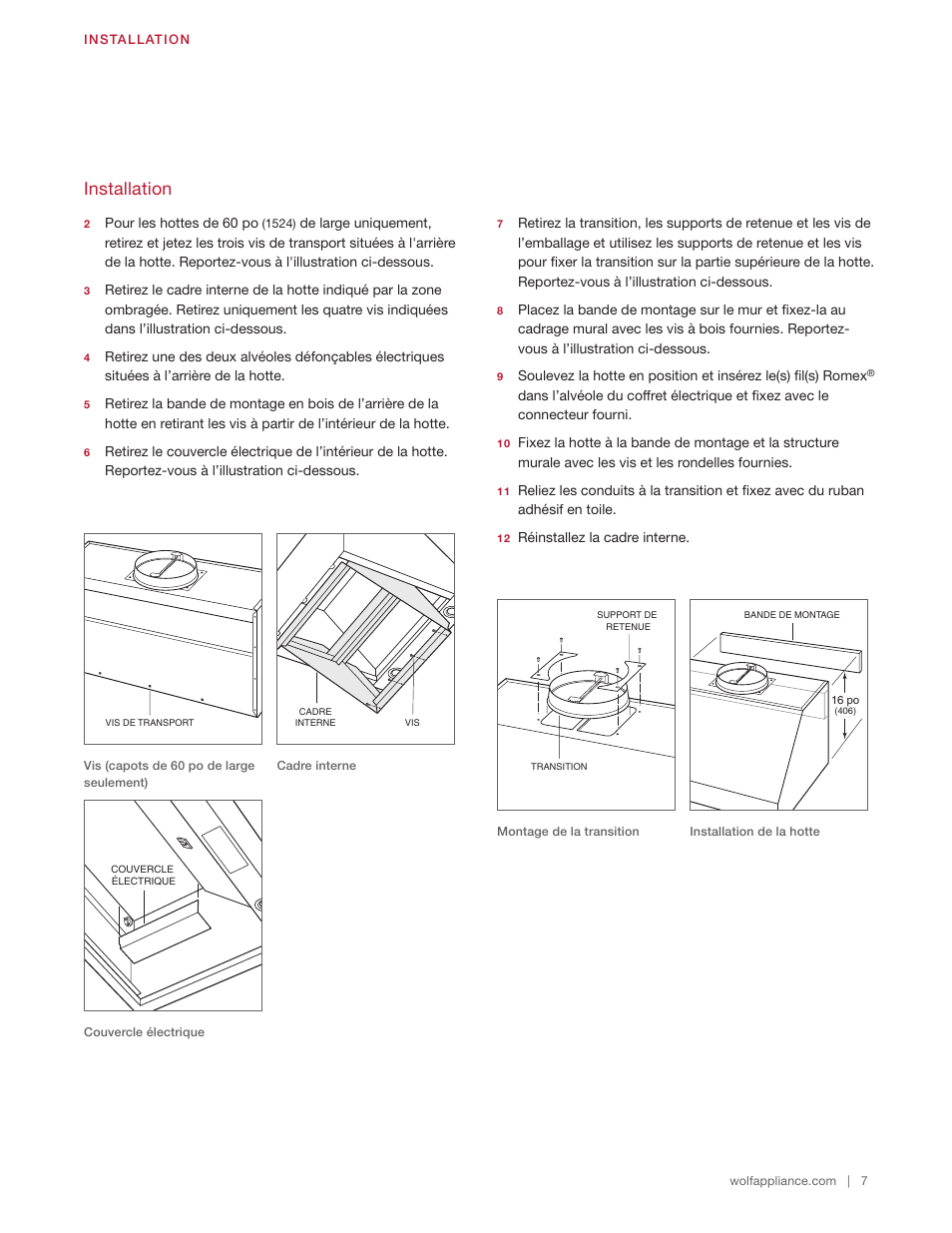 Installation | Wolf 60 Inch Outdoor Pro Wall Hood  Installation Guide User Manual | Page 27 / 32
