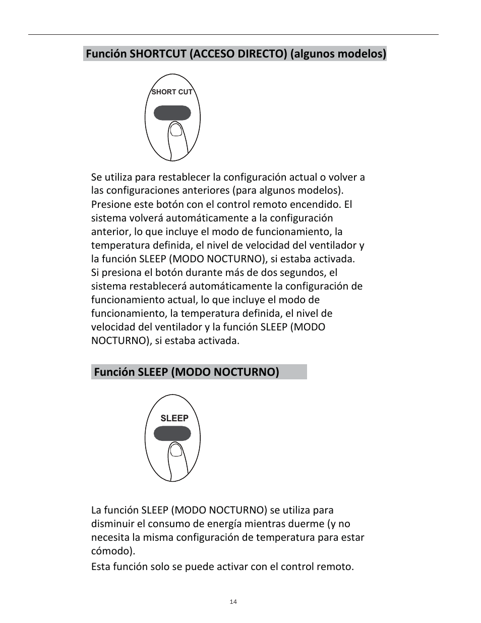 Función sleep (modo nocturno) | Keystone Slider/Casement Window Air Conditioner Owners Guide - Remote Controller User Manual | Page 28 / 28