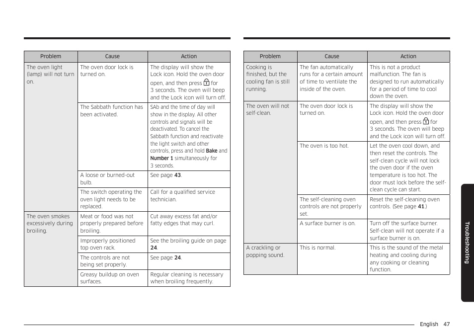 Samsung 30 Inch Freestanding Gas Smart Range Owners Guide User Manual | Page 47 / 164