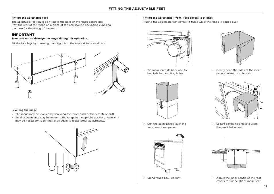 Important | Fisher & Paykel Series 7 Classic Series 36 Inch Freestanding Gas Range Installation Guide User Manual | Page 11 / 56