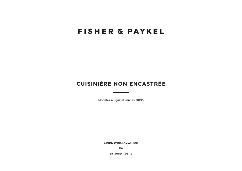 Cuisinière non encastrée | Fisher & Paykel Series 7 Classic Series 36 Inch Freestanding Gas Range Installation Guide User Manual | Page 29 / 56