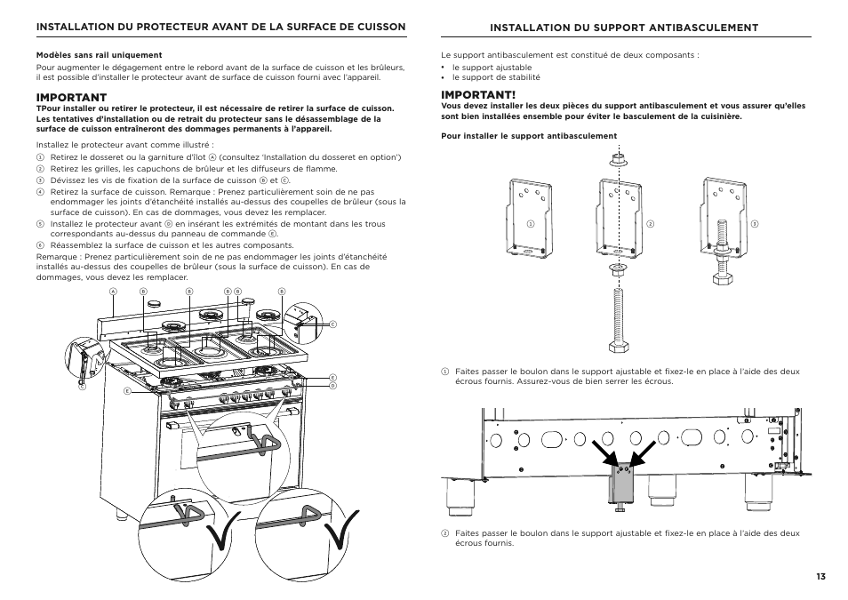 Important | Fisher & Paykel Series 7 Classic Series 36 Inch Freestanding Gas Range Installation Guide User Manual | Page 41 / 56