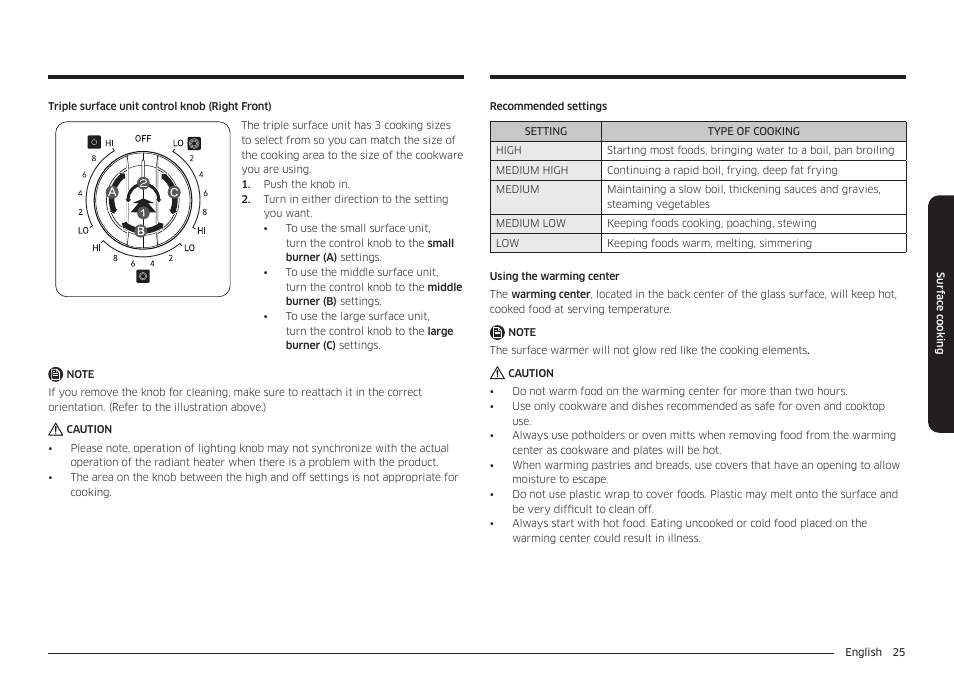 Samsung 30 Inch Freestanding Electric Smart Range Owner Manual User Manual | Page 25 / 210