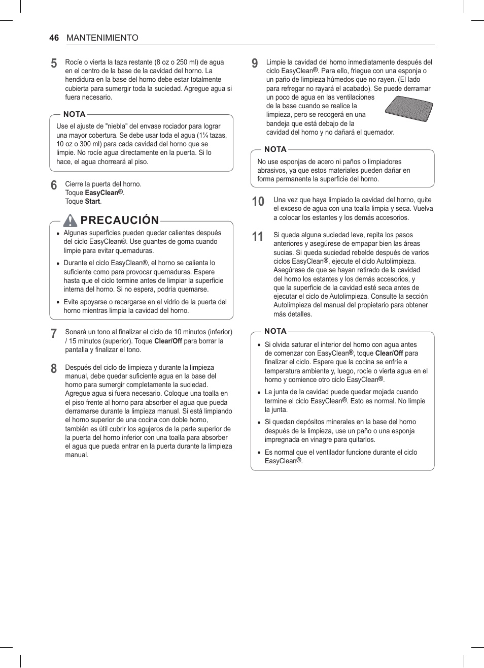 Precaución | LG 30 Inch Double Oven Gas Range Owners Manual User Manual | Page 104 / 120
