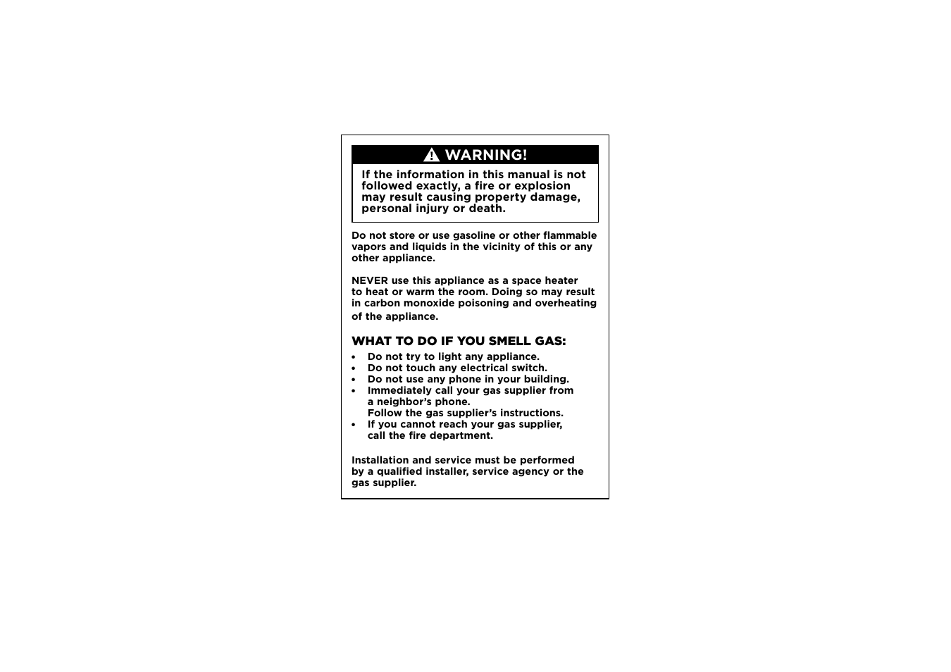 Warning, What to do if you smell gas | Fisher & Paykel Series 7 Contemporary Series 30 Inch Freestanding Gas Range Installation Guide User Manual | Page 2 / 54