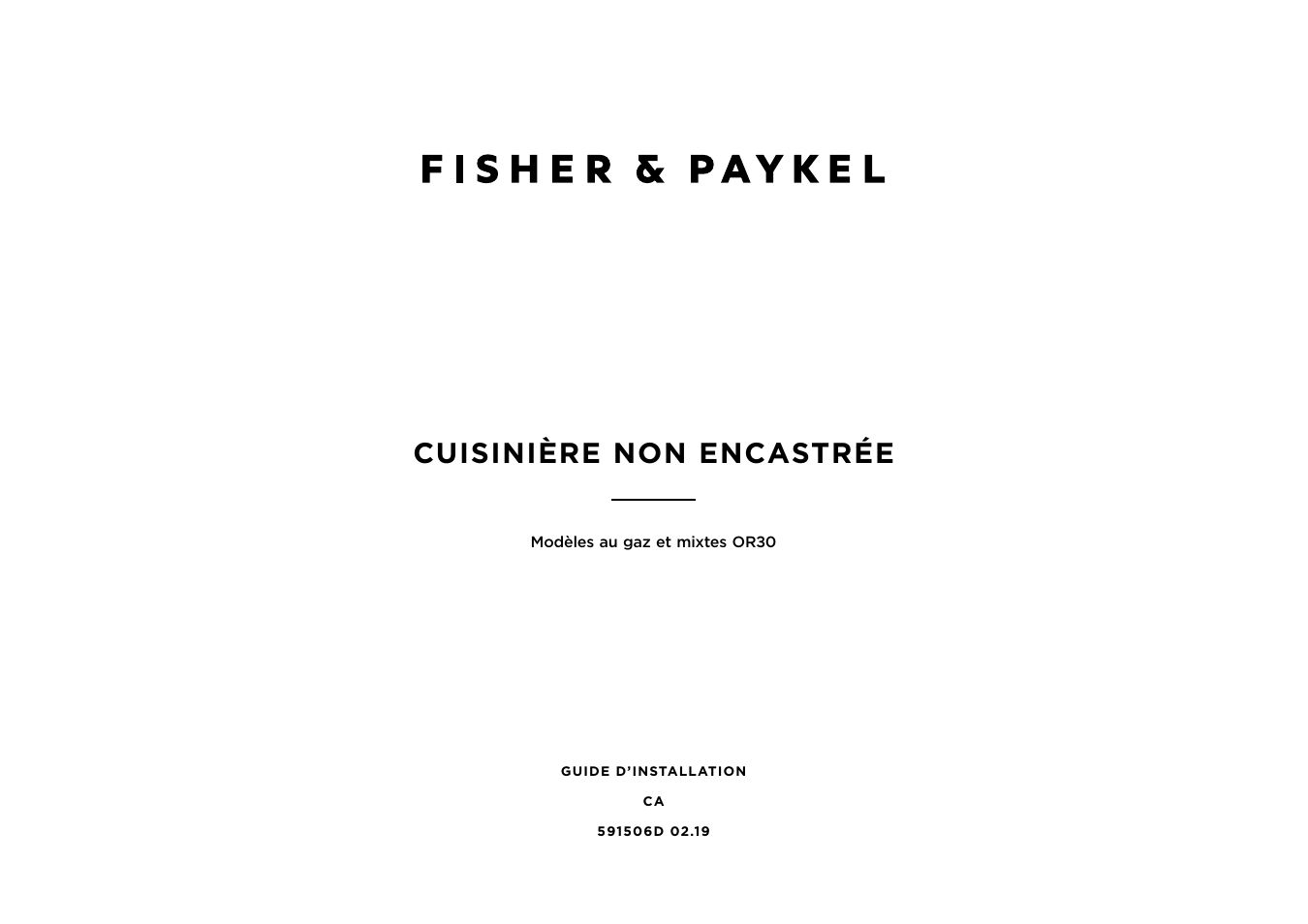 Cuisinière non encastrée | Fisher & Paykel Series 7 Contemporary Series 30 Inch Freestanding Gas Range Installation Guide User Manual | Page 28 / 54