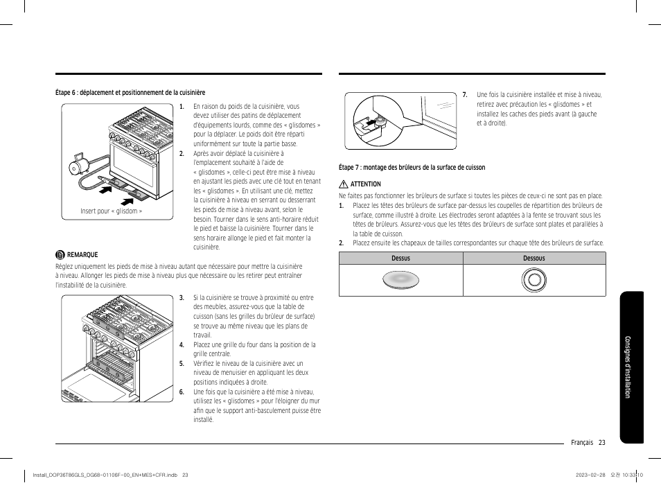 Dacor Transitional 36 Inch Freestanding Gas Smart Range Install Guide User Manual | Page 87 / 96