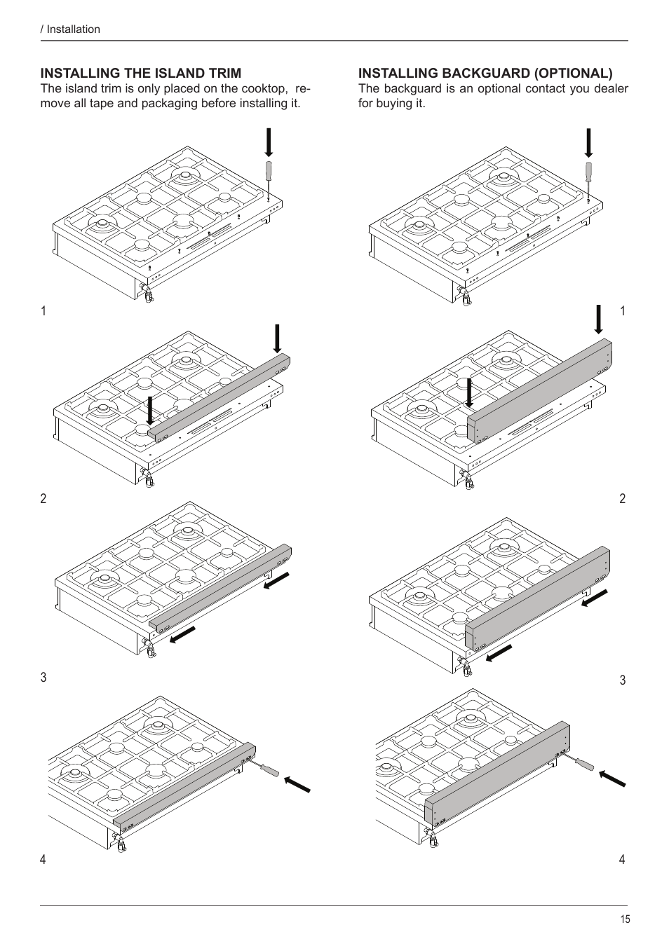 Bertazzoni Master Series 36 Inch Gas Rangetop Installation, Use & Care Manual User Manual | Page 15 / 60