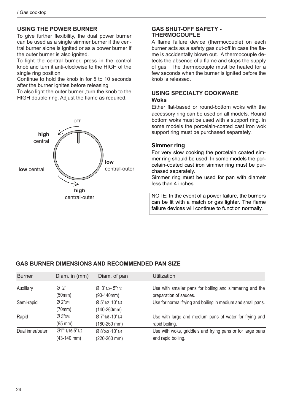 Bertazzoni Master Series 36 Inch Gas Rangetop Installation, Use & Care Manual User Manual | Page 24 / 60