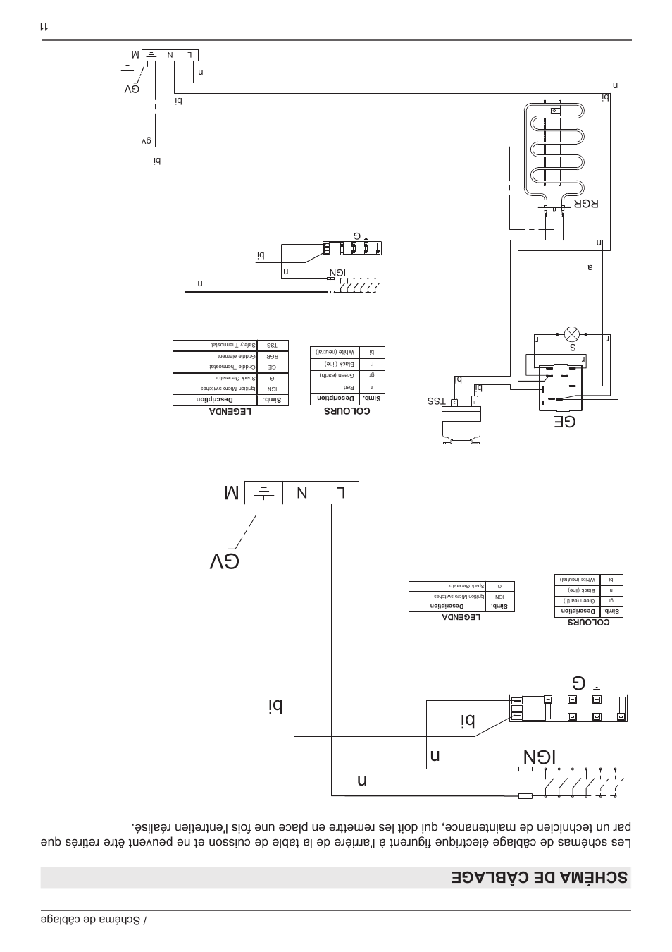 El ,*1 q q, Schéma de câblage, 11 / schéma de câblage | Bertazzoni Master Series 36 Inch Gas Rangetop Installation, Use & Care Manual User Manual | Page 50 / 60