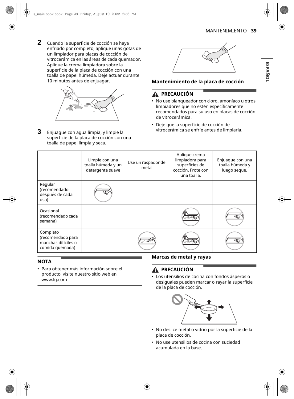 LG Studio 36 Inch Induction Cooktop Owners Guide User Manual | Page 87 / 148