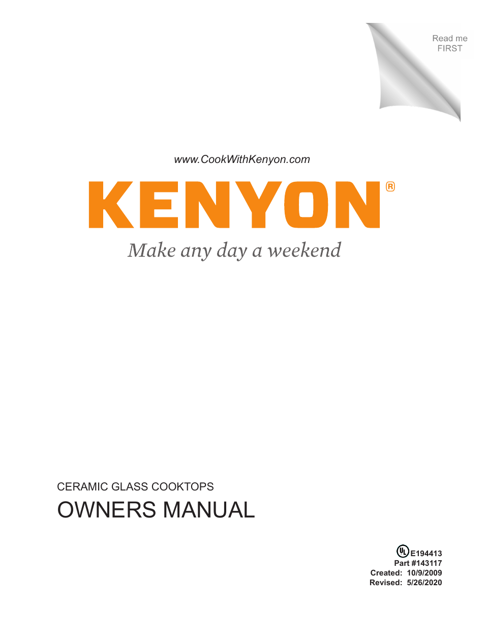 Kenyon Mediterranean Series 24 Inch Electric Cooktop Owners Manual User Manual | 36 pages