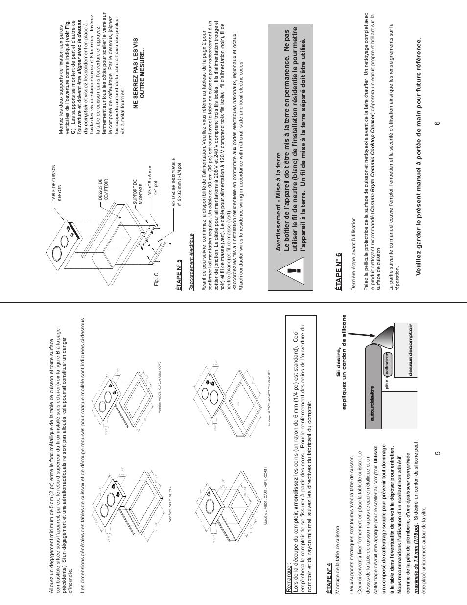 Ét ape n° 6 | Kenyon Mediterranean Series 24 Inch Electric Cooktop Owners Manual User Manual | Page 15 / 36