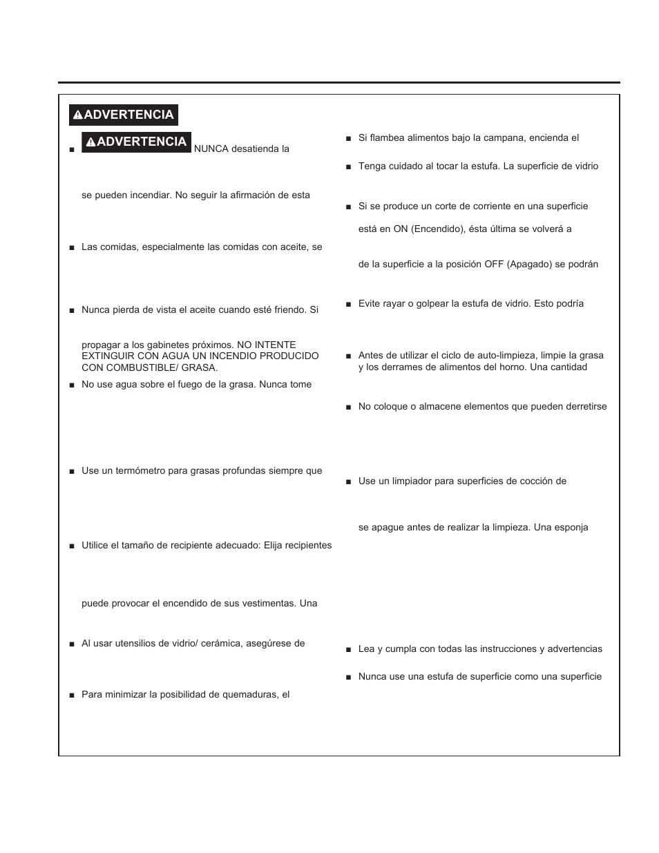 Instrucciones de seguridad de la estufa radiante | GE Profile 30 Inch Electric Cooktop Owners Guide User Manual | Page 32 / 58