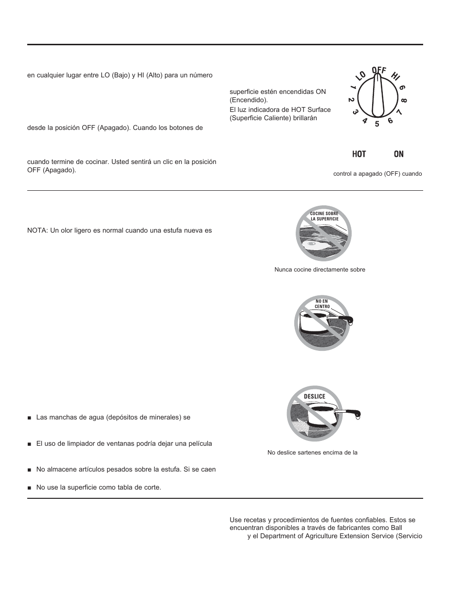 Quemadores uso de la placa de cocción: quemadores, Unidades de superficie radiantes, Consejos para productos enlatados en el hogar | Acerca de las unidades de superficie radiantes | GE Profile 30 Inch Electric Cooktop Owners Guide User Manual | Page 35 / 58