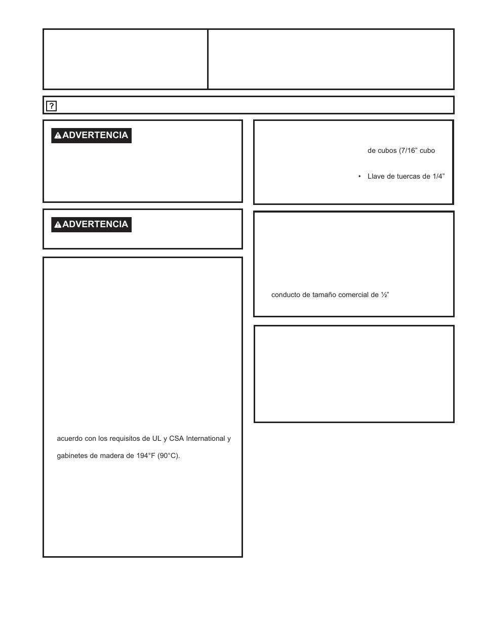 Instrucciones, De instalación, Instrucciones de inst alación | Importante, Estufa radiante de ventilación descendente, Antes de comenzar, Corte de la encimera, Herramientas que necesitará | GE Profile 30 Inch Electric Cooktop Owners Guide User Manual | Page 42 / 58