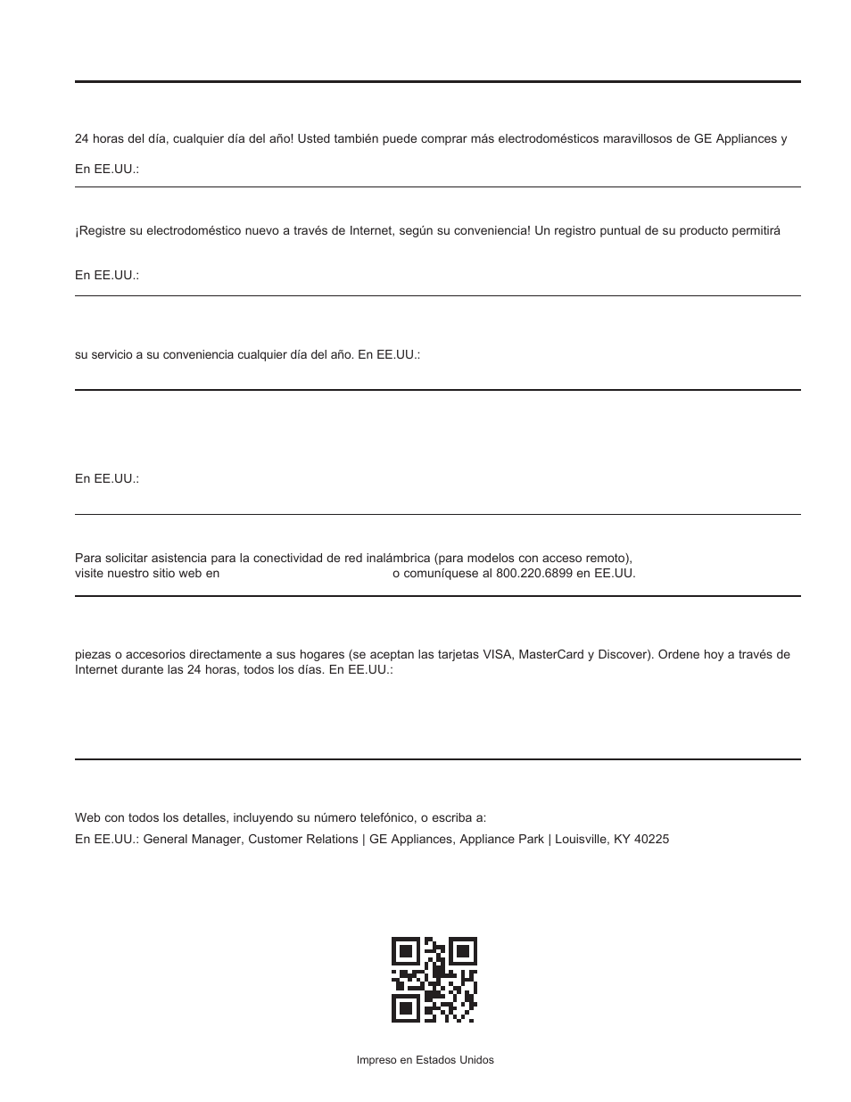 GE Profile 30 Inch Electric Cooktop Owners Guide User Manual | Page 58 / 58