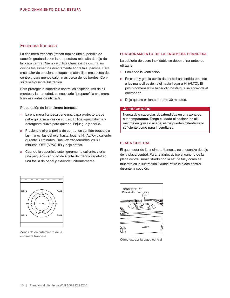 Encimera francesa | Wolf 48 Inch Pro-Style Gas Rangetop Use & Care Guide User Manual | Page 24 / 58