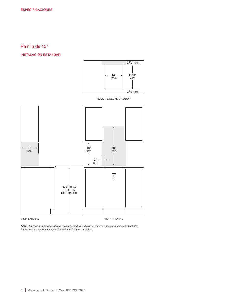 Parrilla de 15 | Wolf 15 Inch Transitional Induction Cooktop Installation Instructions User Manual | Page 16 / 32