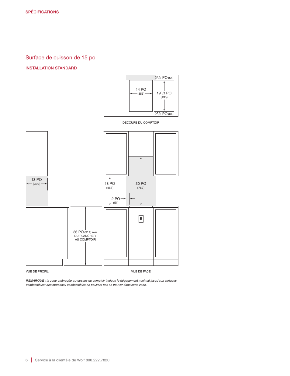 Surface de cuisson de 15 po | Wolf 15 Inch Transitional Induction Cooktop Installation Instructions User Manual | Page 26 / 32