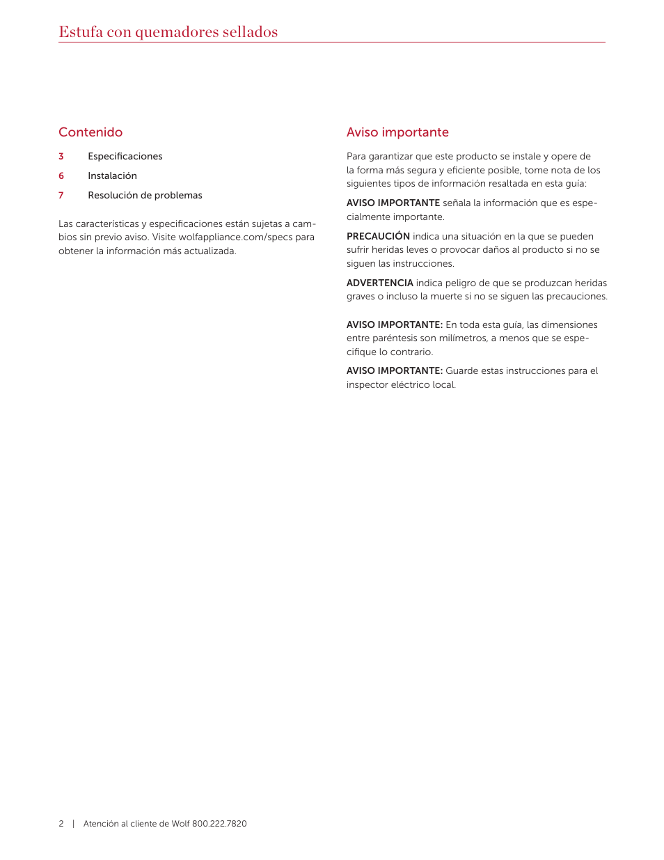 Wolf 36 Inch Pro-Style Gas Rangetop Installation Guide User Manual | Page 8 / 26