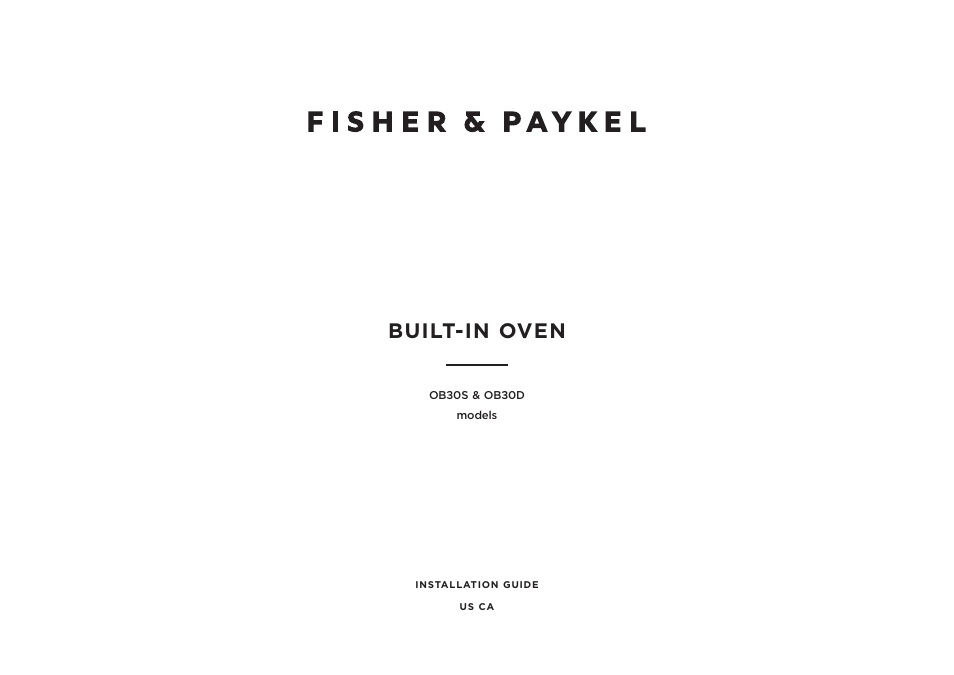 Fisher & Paykel Series 9 Professional Series 30 Inch Double Convection Smart Electric Wall Oven Installation Guide User Manual | 28 pages