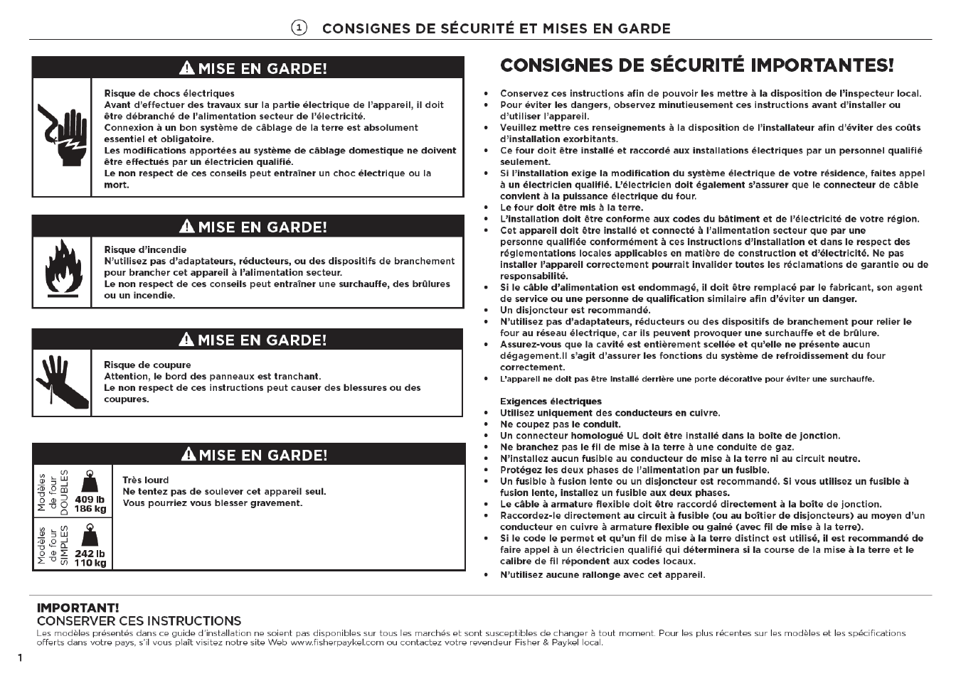 Fisher & Paykel Series 7 Contemporary Series 30 Inch Single Electric Wall Oven Installation Guide User Manual | Page 15 / 24