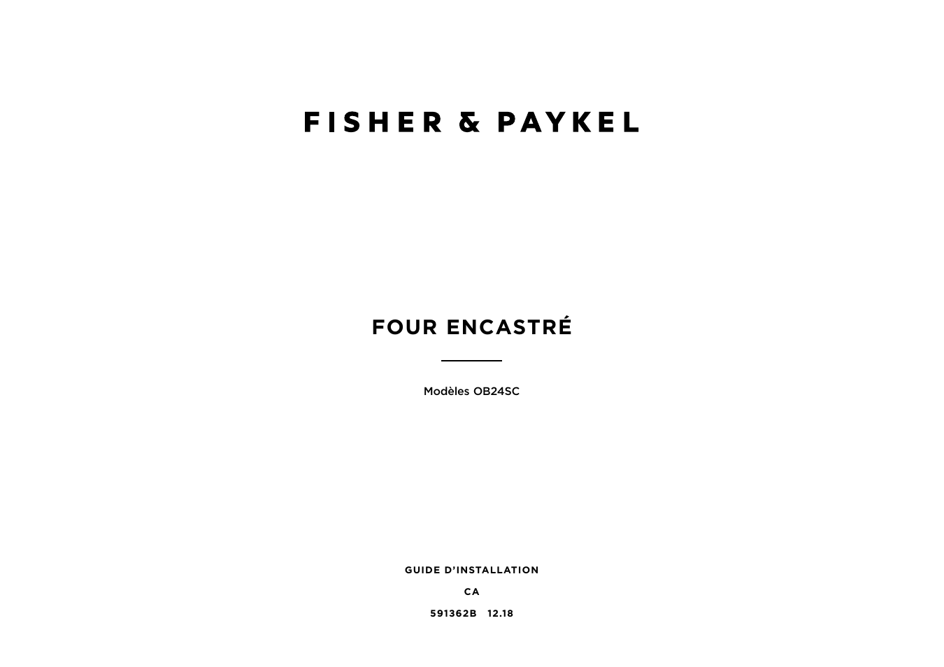 Four encastré | Fisher & Paykel Series 7 Contemporary Series 24 Inch Electric Single Wall Oven Installation Guide User Manual | Page 12 / 20