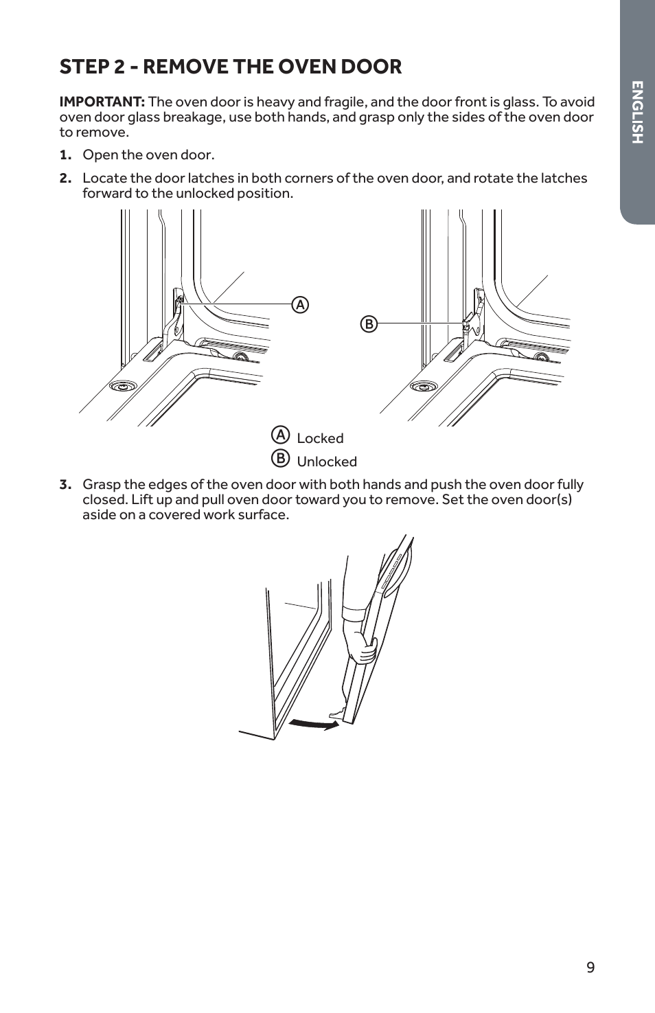 Step 2 - remove the oven door | Forno 30 Inch Single Electric Wall Oven Installation Guide User Manual | Page 10 / 35