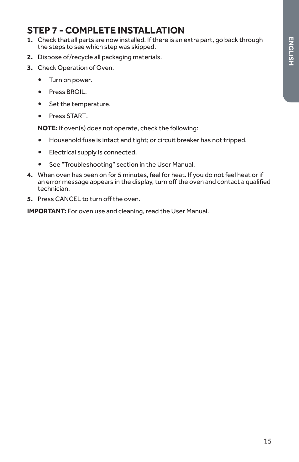 Step 7 - complete installation | Forno 30 Inch Single Electric Wall Oven Installation Guide User Manual | Page 16 / 35