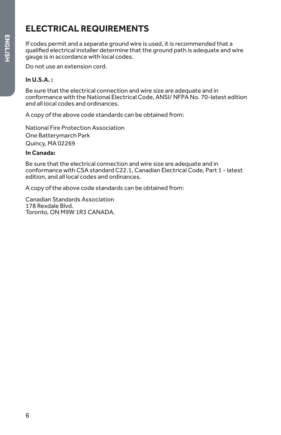 Electrical requirements | Forno 30 Inch Single Electric Wall Oven Installation Guide User Manual | Page 7 / 35