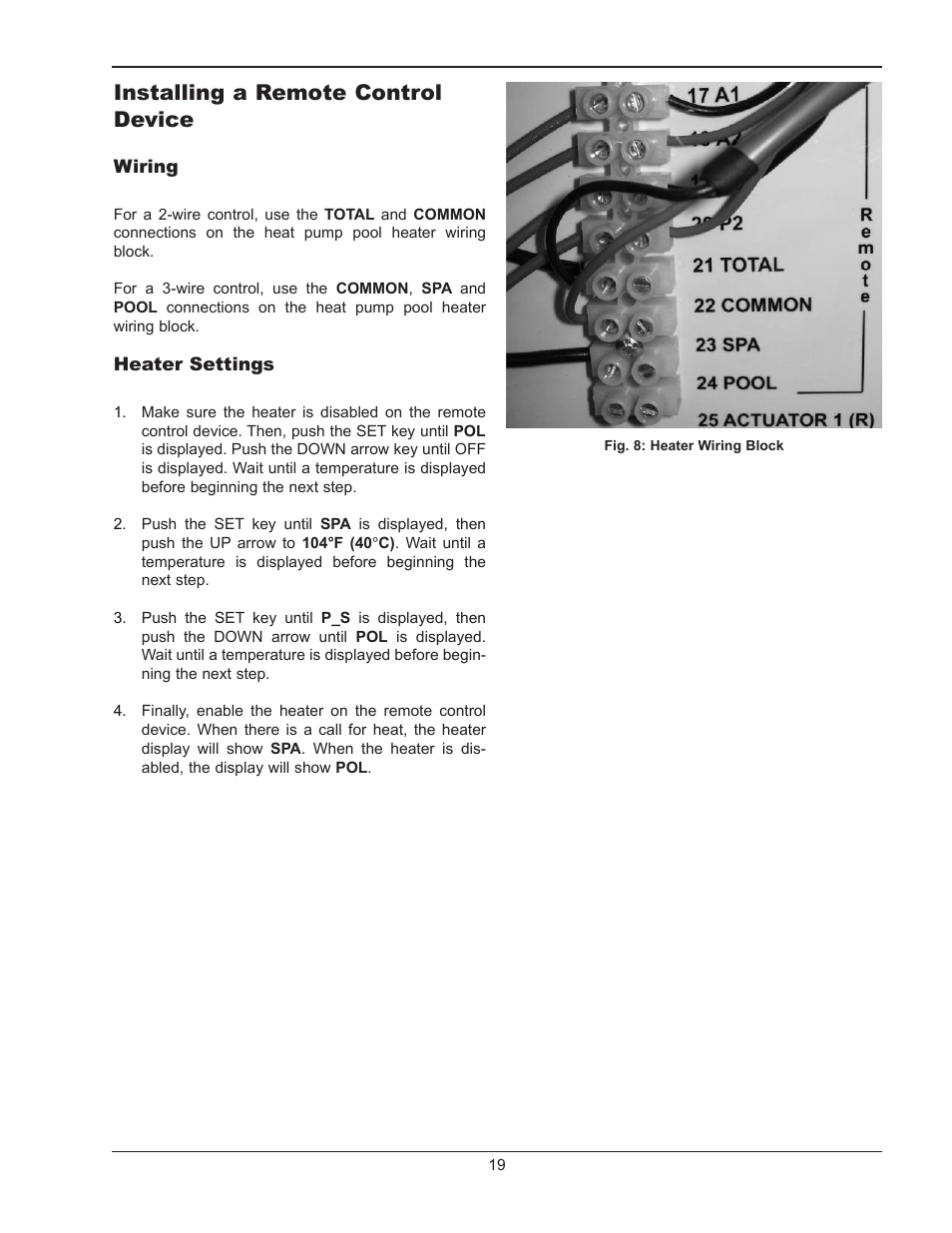 Installing a remote control device | Energy Tech Laboratories 5358 User Manual | Page 19 / 20
