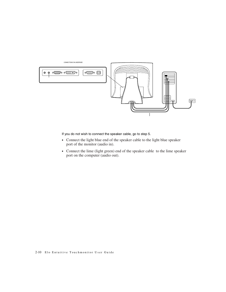 Step 4-connecting the speaker cable | Elo TouchSystems 1825L User Manual | Page 14 / 49