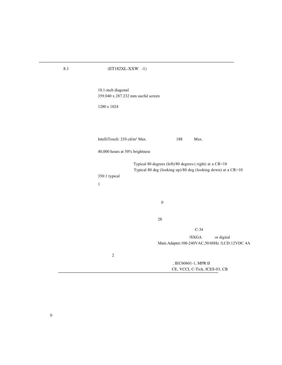 Touchmonitor specifications | Elo TouchSystems 1825L User Manual | Page 34 / 49