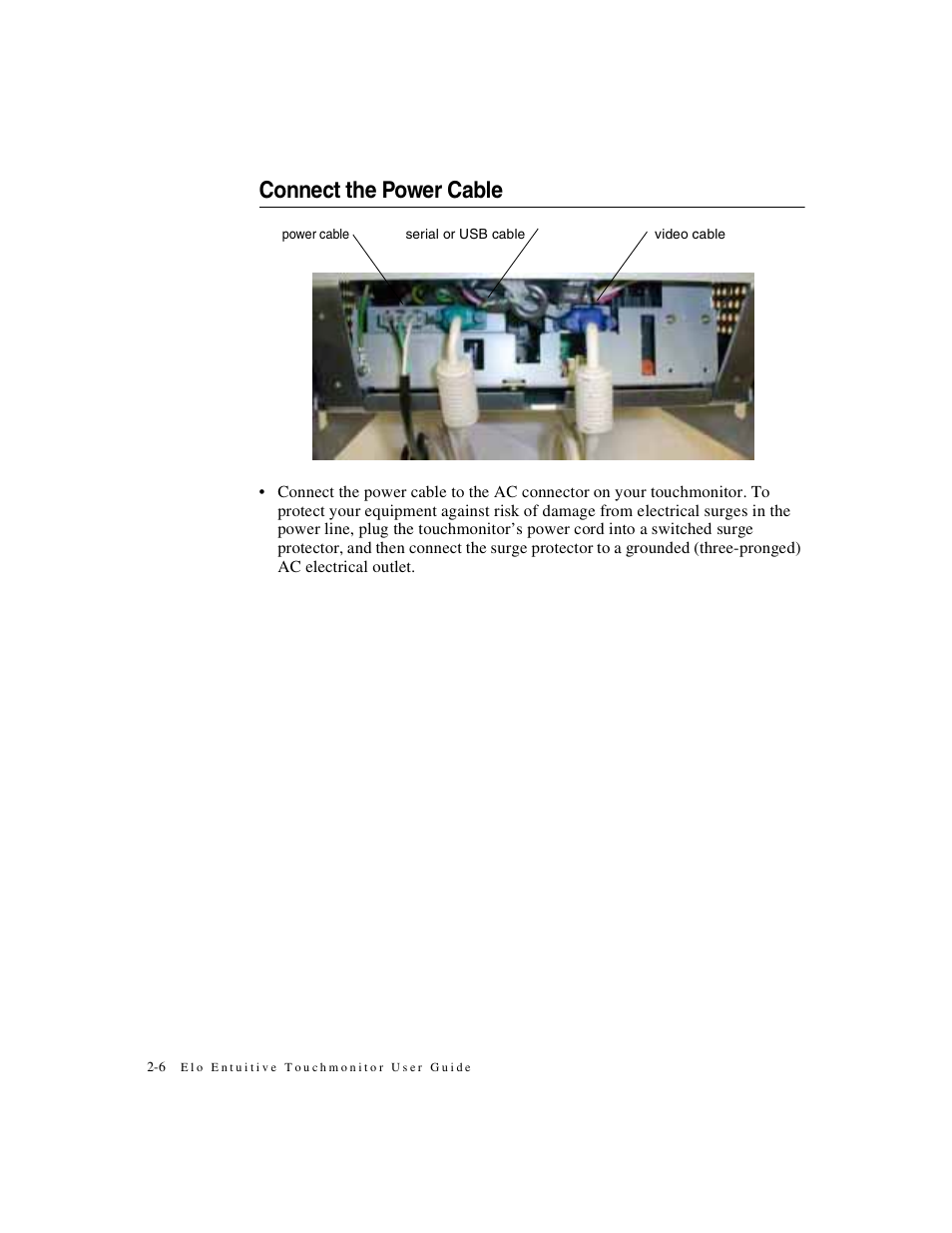 Connect the power cable | Elo TouchSystems ET1X45C-4SWE-1 User Manual | Page 10 / 39