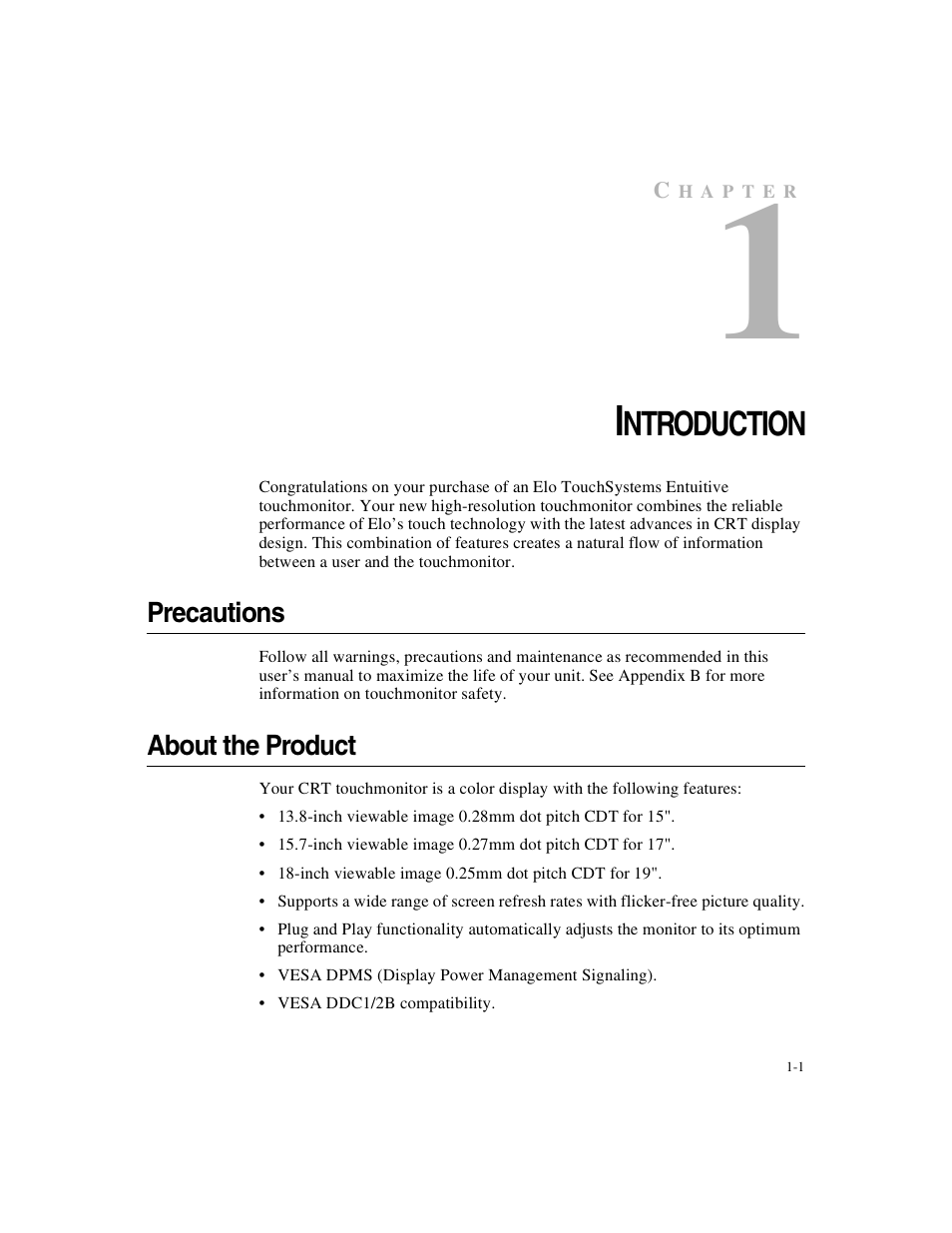 Ntroduction | Elo TouchSystems ET1X45C-4SWE-1 User Manual | Page 5 / 39