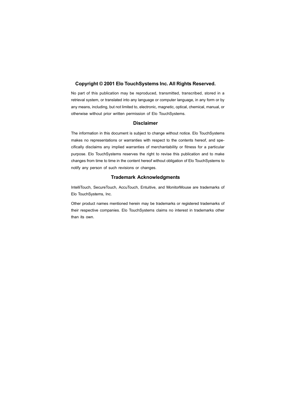 Elo TouchSystems 1200L User Manual | Page 2 / 27