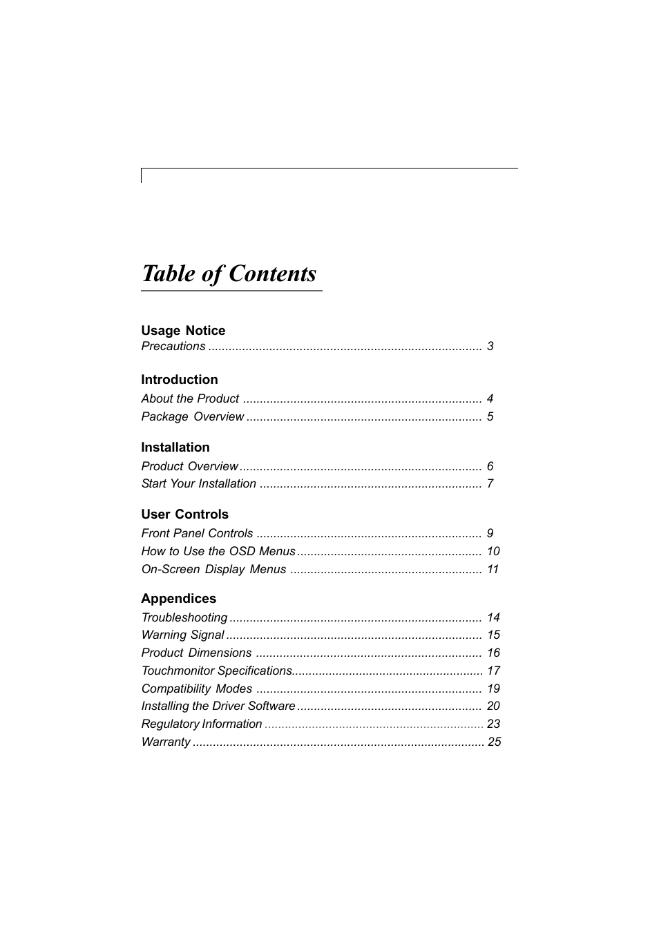 Elo TouchSystems 1200L User Manual | Page 3 / 27