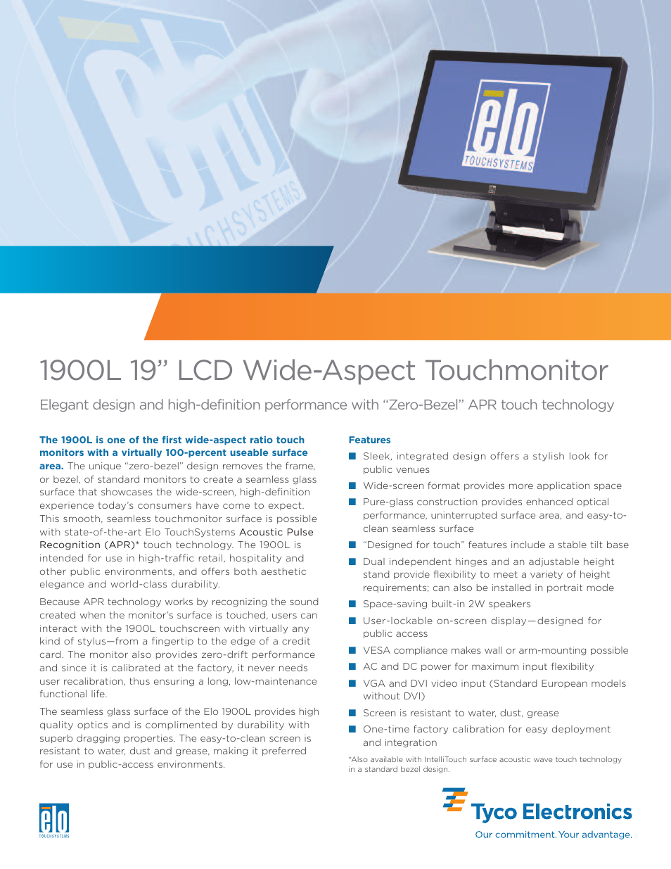 Elo TouchSystems Elo 1900L User Manual | 2 pages